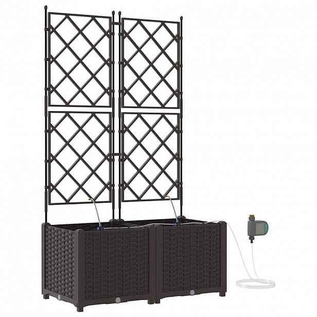 vidaXL Zahradní pěstebník 2 ks Hnědá 80 x 40 x 142 cm PP