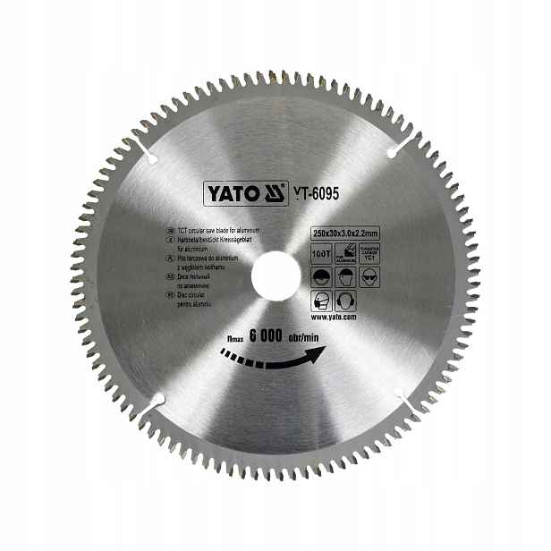Vidiový Kotouč Na Hliník 250 MM 100 Zubů 30 MM Pro Karbidovou Pilu Wolfram
