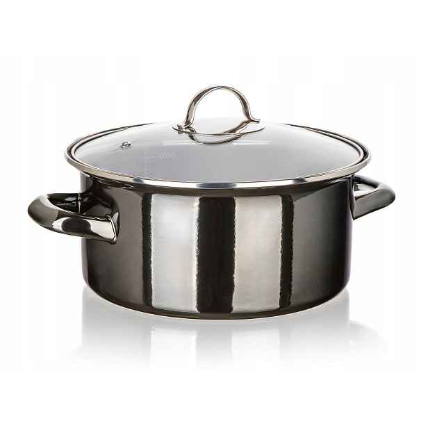 Hrnec s poklicí Metallic černý 3,7 l