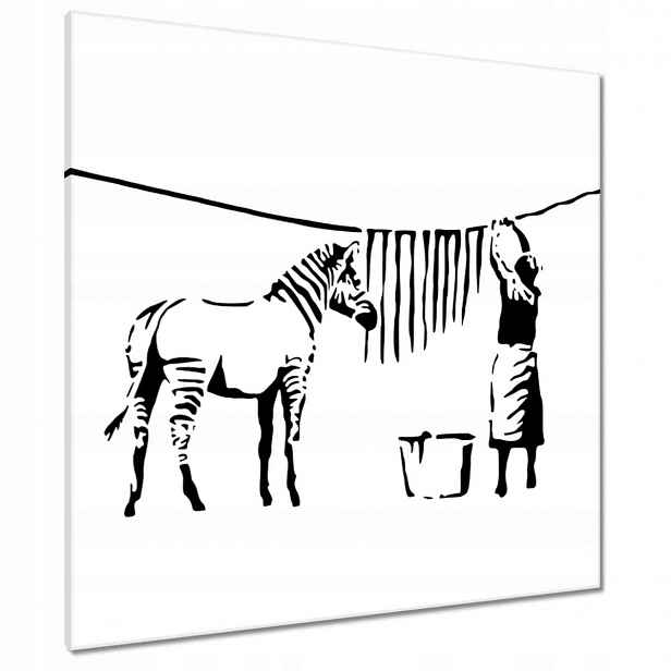 Obrazy 80x80 Praní zebry Banksy Pásky