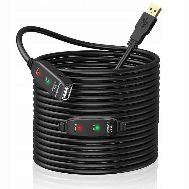 Usb Kabel 15 M Aktivní Prodlužovací Zesilovač Signálu Rychlý, Odolný, Samec