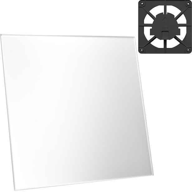 Ventilační Mřížka Grafit 15x15 Saténový Skleněný Panel Stříbro Dekorativní