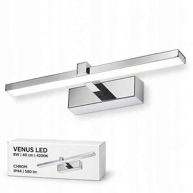 Venus 40 cm Led lampa 8W chrom nad zrcadlo koupelnové nástěnné svítidlo 4200K IP44
