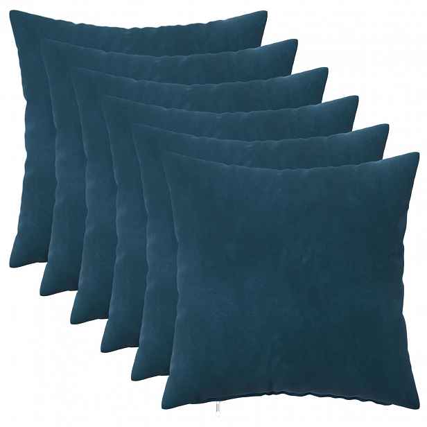 vidaXL Povlak na polštář 6 pcs HEERLEN Modrá 30 x 30 cm Samet
