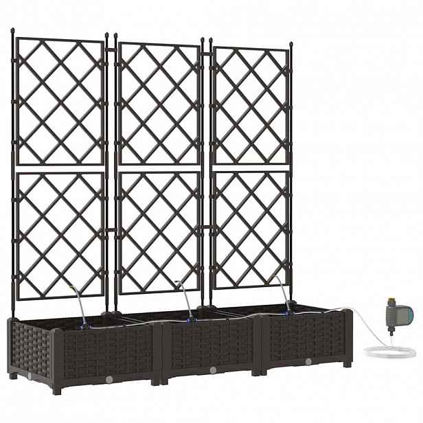 vidaXL Zahradní pěstebník 3 ks Hnědá 120 x 40 x 126 cm PP