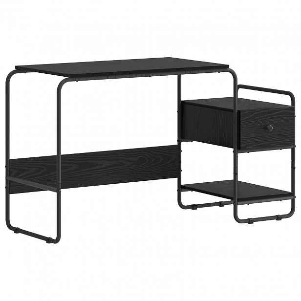 vidaXL Stůl s úložným prostorem Černý dub 131.5 x 50 x 75.5 cm