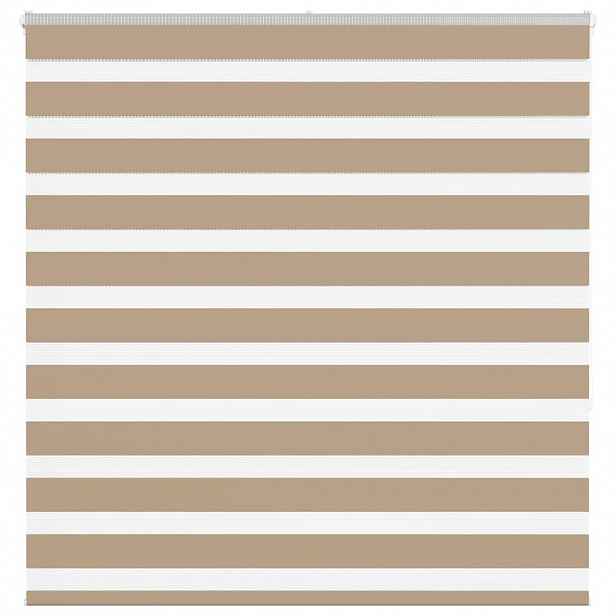vidaXL Zebra roleta pískově hnědá šířka látky 140,9 cm polyester