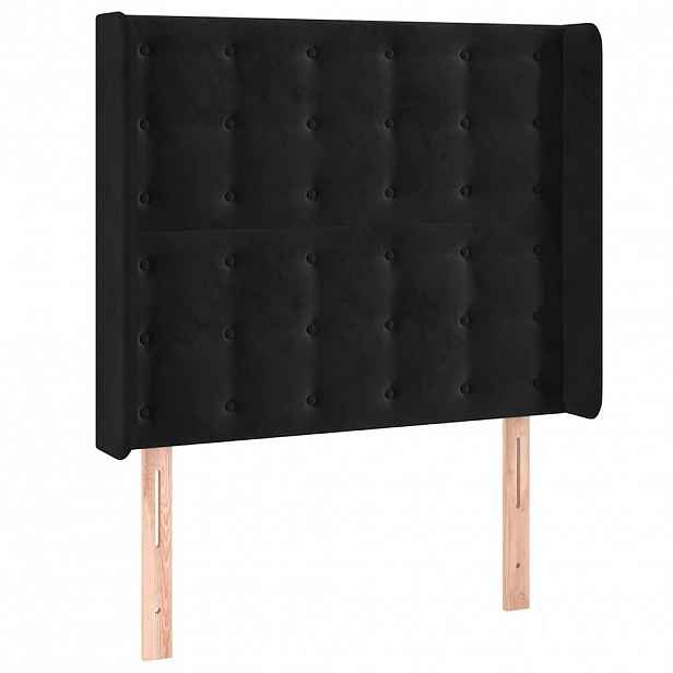 vidaXL Čelo postele typu ušák černé 103x16x118/128 cm samet