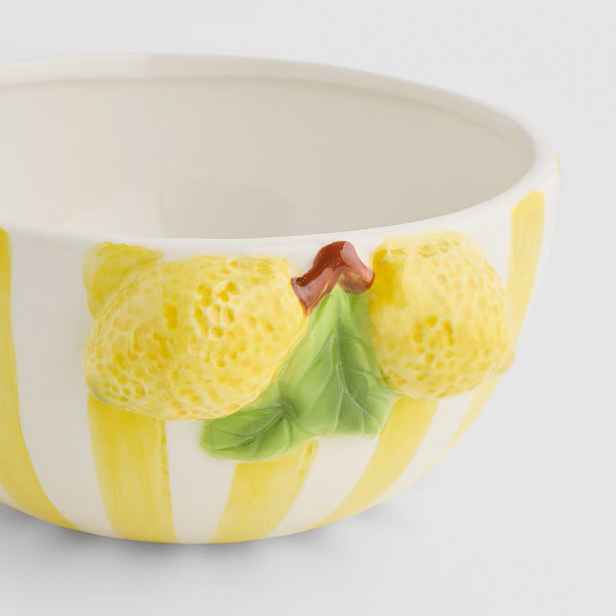Butlers HOME & YOU Mísa citrony 20 cm - žlutá/bílá