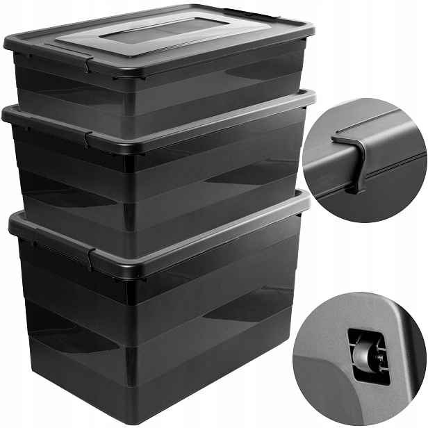 Plastová Nádoba Krabička Na Kolečkách S Víkem 28 L, 40 L, 55 L Boxy