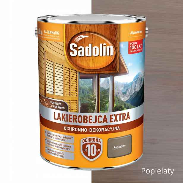 Sadolin Extra Lak, Trvalá Ochrana A Dekorace Dřeva, 5 L, Popelavý