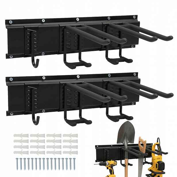 Věšák na nářadí Bedee Nástěnný 6 háčků 2x40 cm Nosnost 45 Kg/35 kg