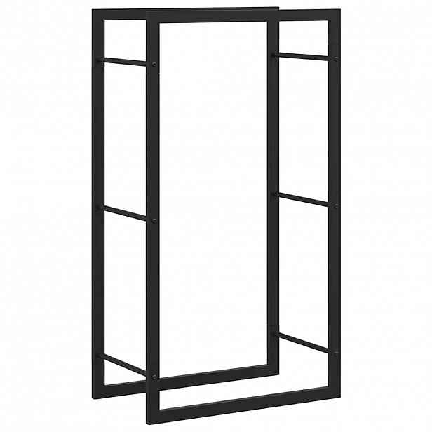 vidaXL Stojan na palivové dřevo matný černý 50x28x94 cm ocel