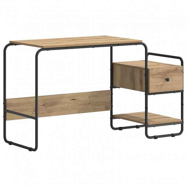 vidaXL Stůl s úložným prostorem Dub artisan 131.5 x 50 x 75.5 cm