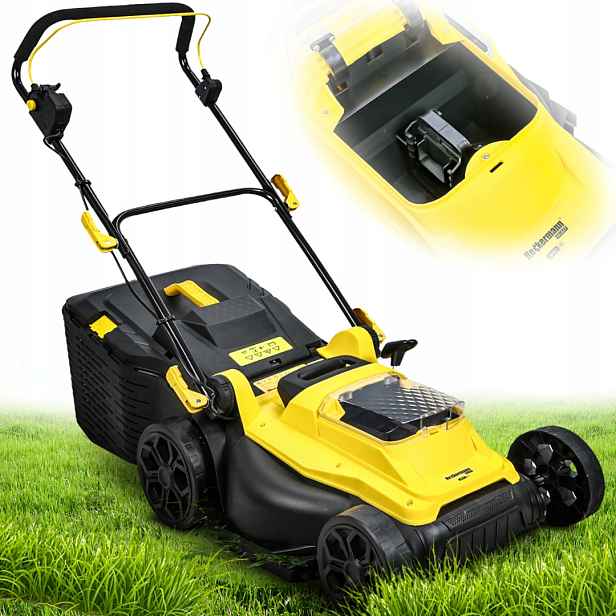 Akumulátorová Sekačka 41CM Elektrická Zahradní Na Trávy 40V Koš 45L