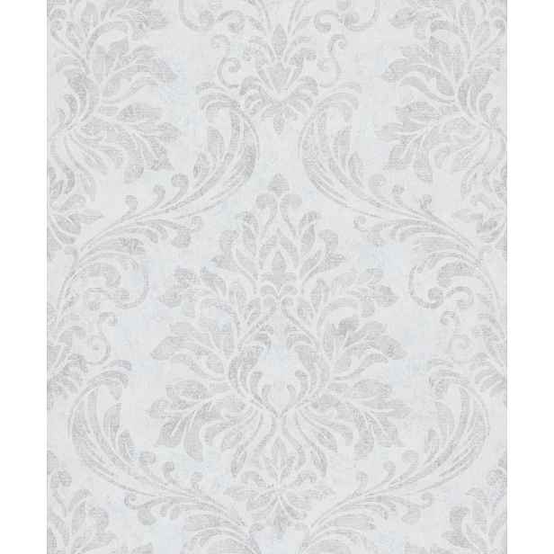 Bílá Tapeta Glamour Ornamenty Vzor Damašek Do Obývacího Pokoje