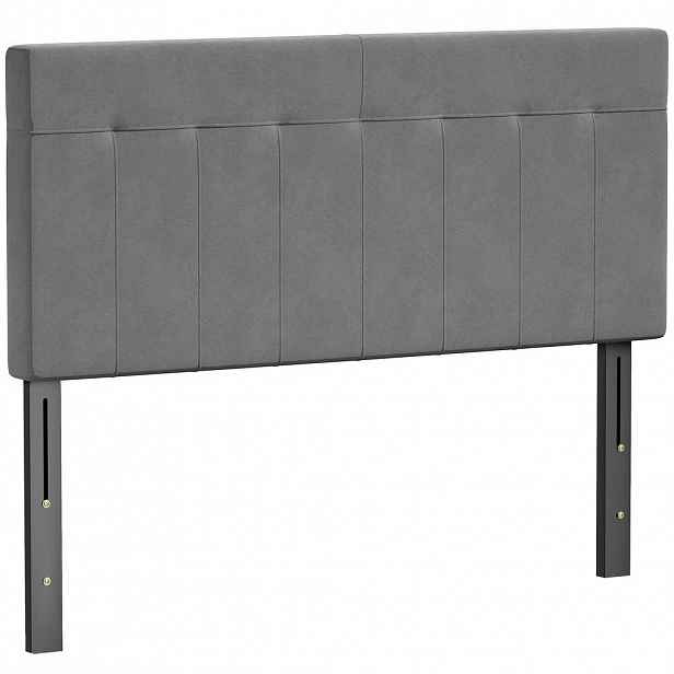 HOMCOM ČELO postele polyester kov šedá