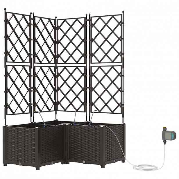 vidaXL Zahradní pěstebník 3 ks Hnědá 80 x 80 x 142 cm PP