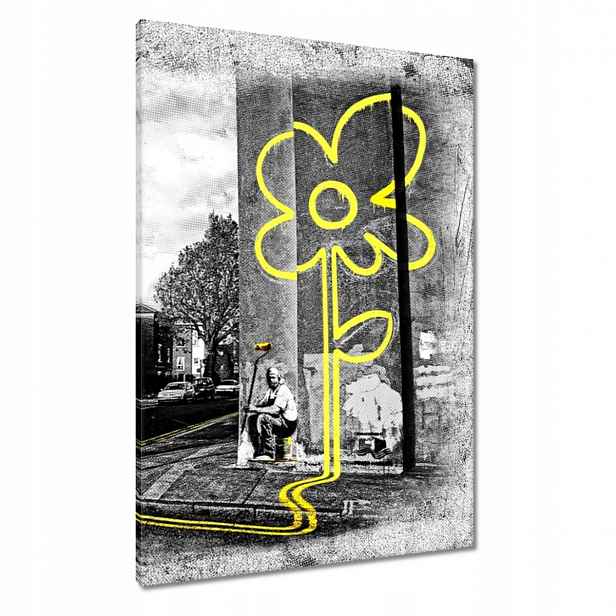 Obrazy 70x100 Banksy žlutý květ