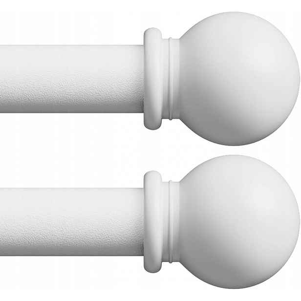 2x Garnýž Bílý Nastavitelný 168-305 cm s podpěrami pro závěsy
