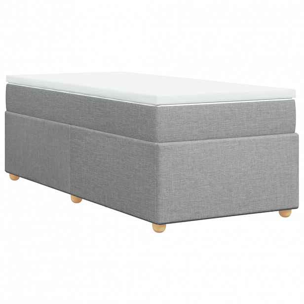 vidaXL Box spring postel s matrací světle šedá 80 x 200 cm textil