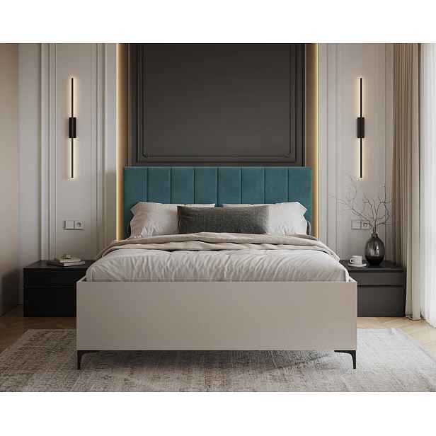FDM Postel Sierra se zvedacím roštem Trinity tyrkysová/bílá, velikost 140x200