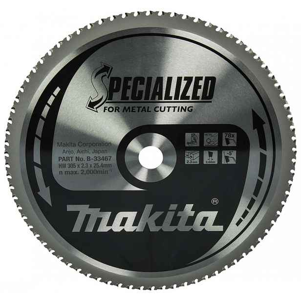 Makita - Pilový kotouč na kov, 305x25,4 mm, 78 zubů B-33467