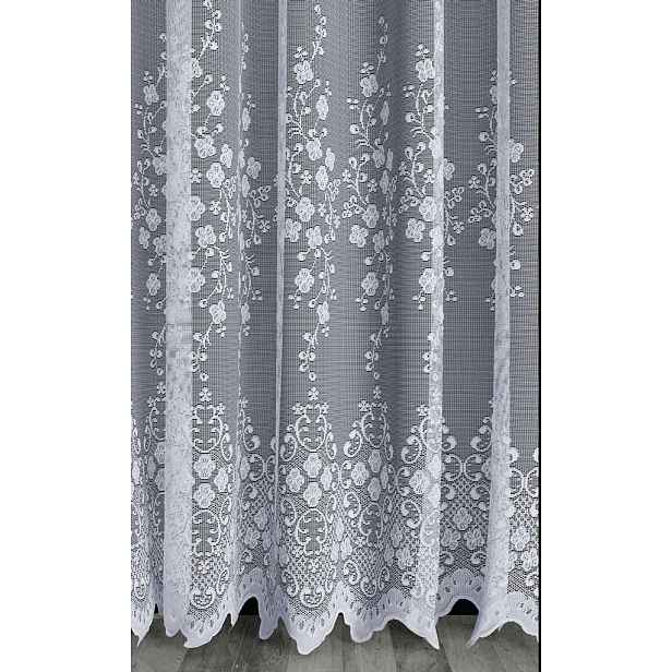 Mg Záclona žakár 772/18 Bílá 340x250 cm Hotová S Páskou K