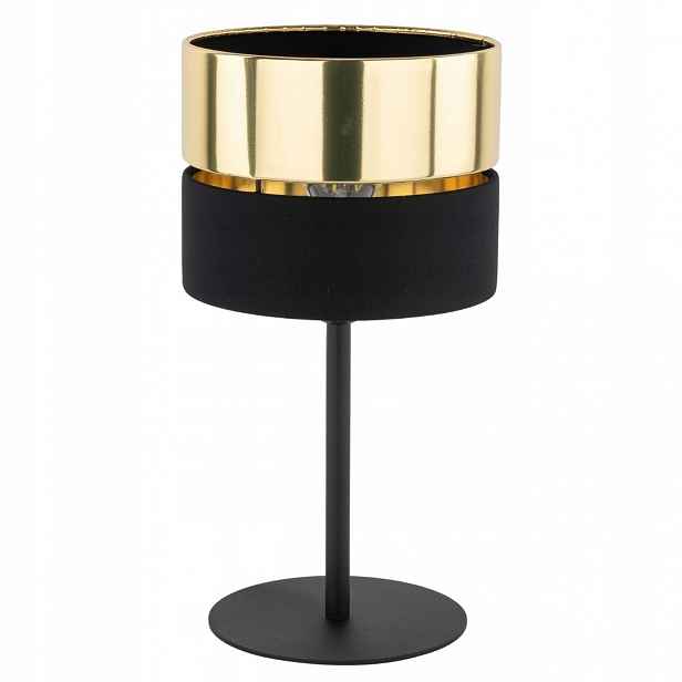 Stolní lampa Hilton černá zlatá 1xE27 stojací lampa noční glamour