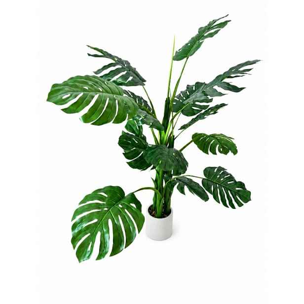 Umělá Monstera v květináči 160 cm, 3 stonky, velká dekorativní rostlina