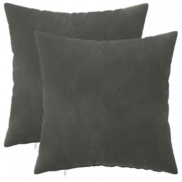 vidaXL Povlak na polštář 2 pcs HEERLEN Tmavě šedá 30 x 30 cm Samet