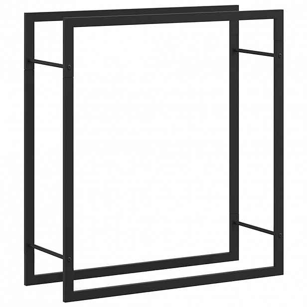 vidaXL Stojan na palivové dřevo matný černý 80x28x86 cm ocel