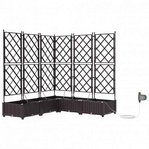 vidaXL Zahradní pěstebník 5 ks Hnědá 120 x 120 x 126 cm PP