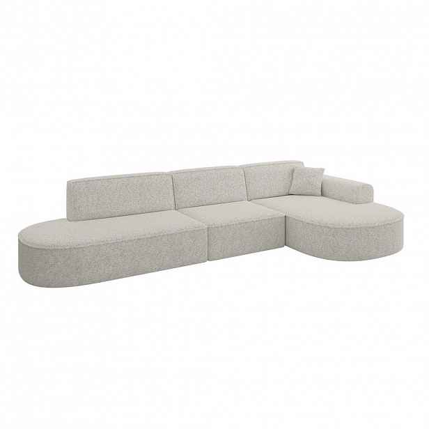 ALTDECOR ROHOVÁ SEDACÍ SOUPRAVA s otomanem vpravo MARI-L2 – 328 x 171 x 79 cm, světle šedá látka