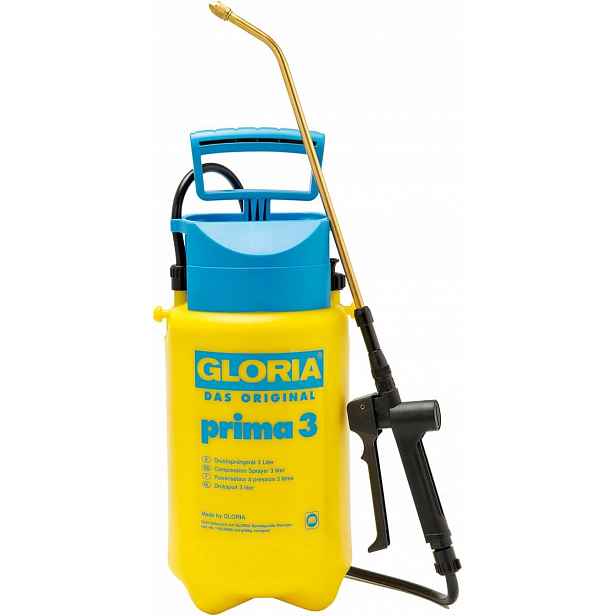 Gloria Prima 3 tlakový postřikovač 3 l s mosaznou tryskou a páskem