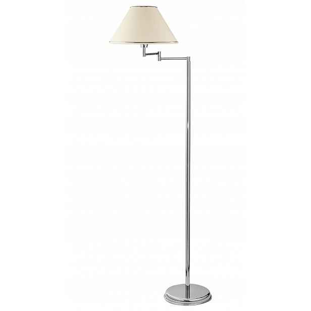 Nastavitelná podlahová lampa Begamo Stříbrná Béžová 1xE27 160 cm Stojací lampa