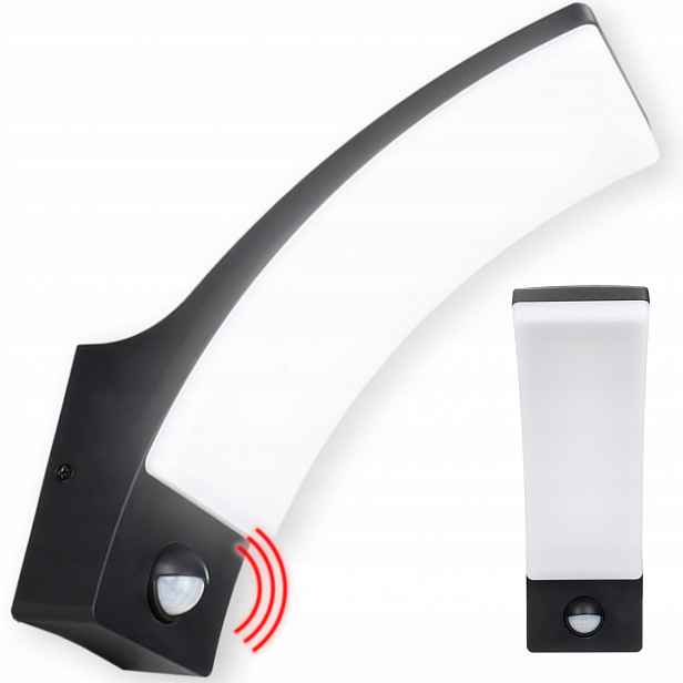 Venkovní Led lampa 12W IP65 Fasádní svítidlo Snímač pohybu soumraku