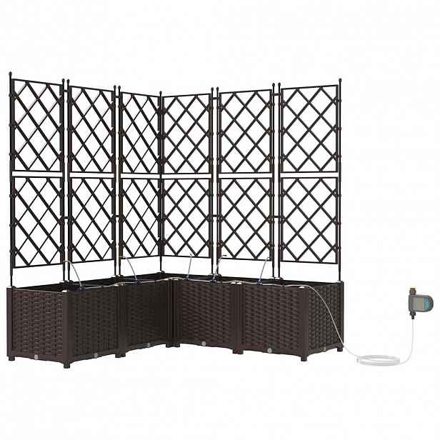 vidaXL Zahradní pěstebník 5 ks Hnědá 120 x 120 x 142 cm PP
