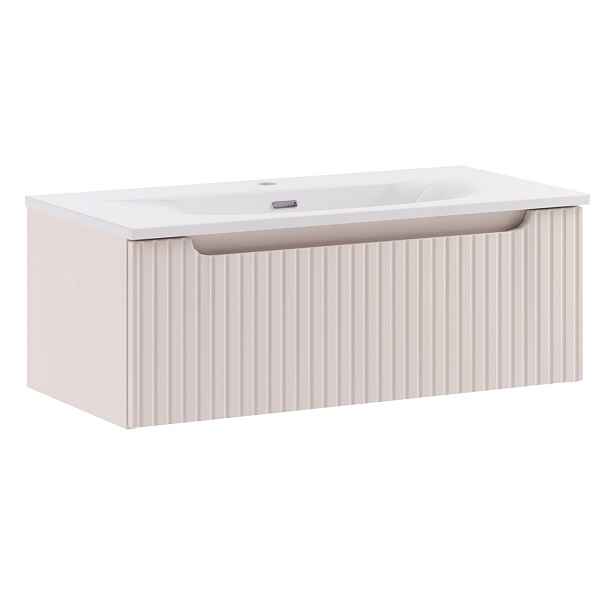 Comad Závěsná skříňka Nova Cashmere Sky se zápustným umyvadlem 80 cm kašmírová