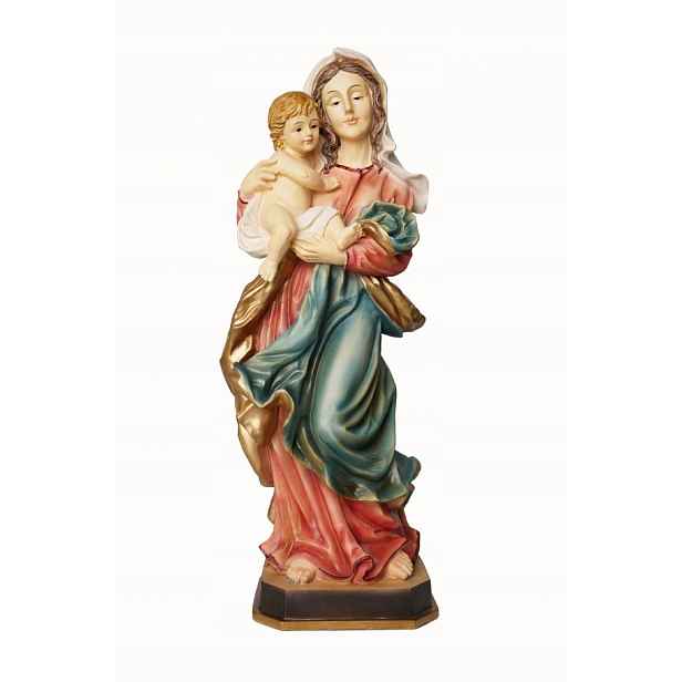 Figurka Panny Marie Matka Boží s Ježíškem Barevná 101 cm Ručně Malovaná