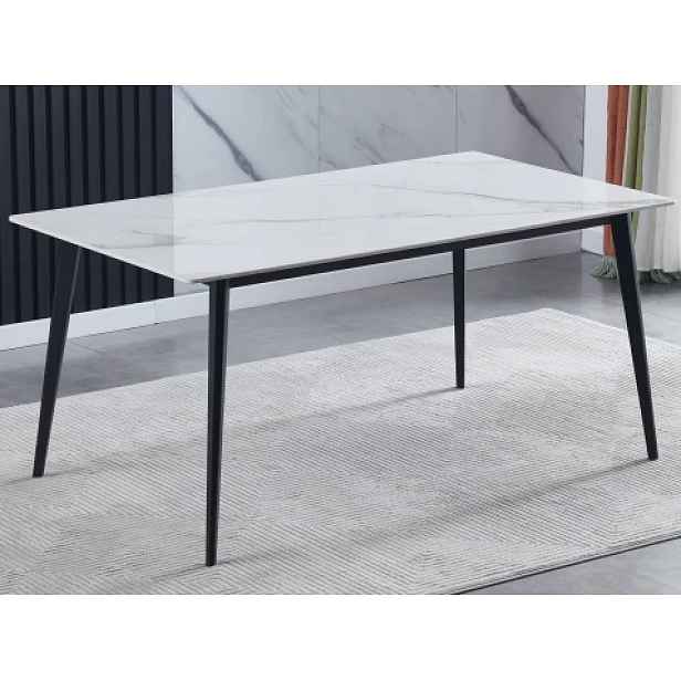 Jídelní stůl Danny 160x90 cm, imitace bílého mramoru