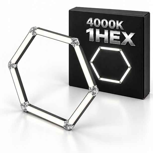 Led panel černý 1ks Hexagon 42W 92x79 Cm 4000K detailingová garáž