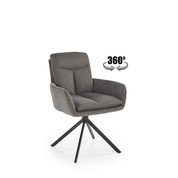Otočná čalouněná židle K536, šedá