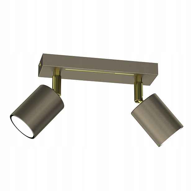 Stropní svítidlo dvojitá titanová zlatá 2 reflektory lišta 20 cm Luminex