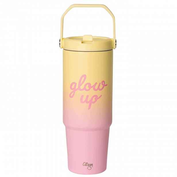 Termohrnek s rukojetí Glow Up 900 ml Pink Vícebarevný Citron