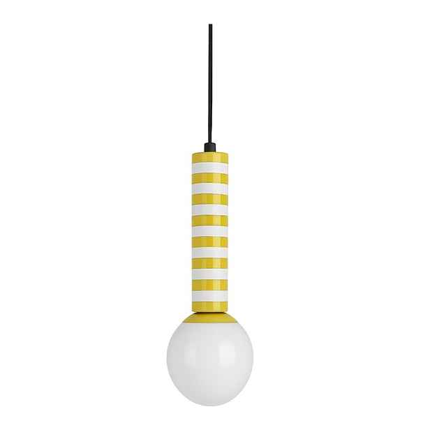 Žluté kovové závěsné svítidlo ø 12 cm Rayado Retro – Leitmotiv
