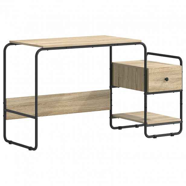 vidaXL Stůl s úložným prostorem Dub sonoma 131.5 x 50 x 75.5 cm