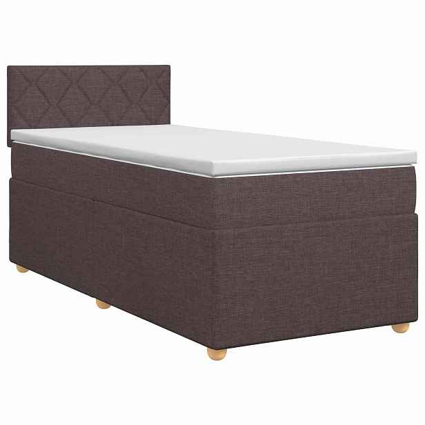 vidaXL Postel boxspring s matrací Tmavě hnědá 80 x 200 cm Textil