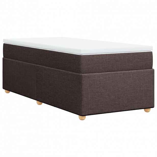 vidaXL Box spring postel s matrací tmavě hnědá 80x200 cm textil