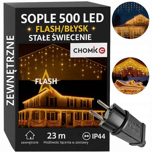Lampičky Rampouchy Flash 500 Led Venkovní Vánoční Závěs Světelná Girlanda